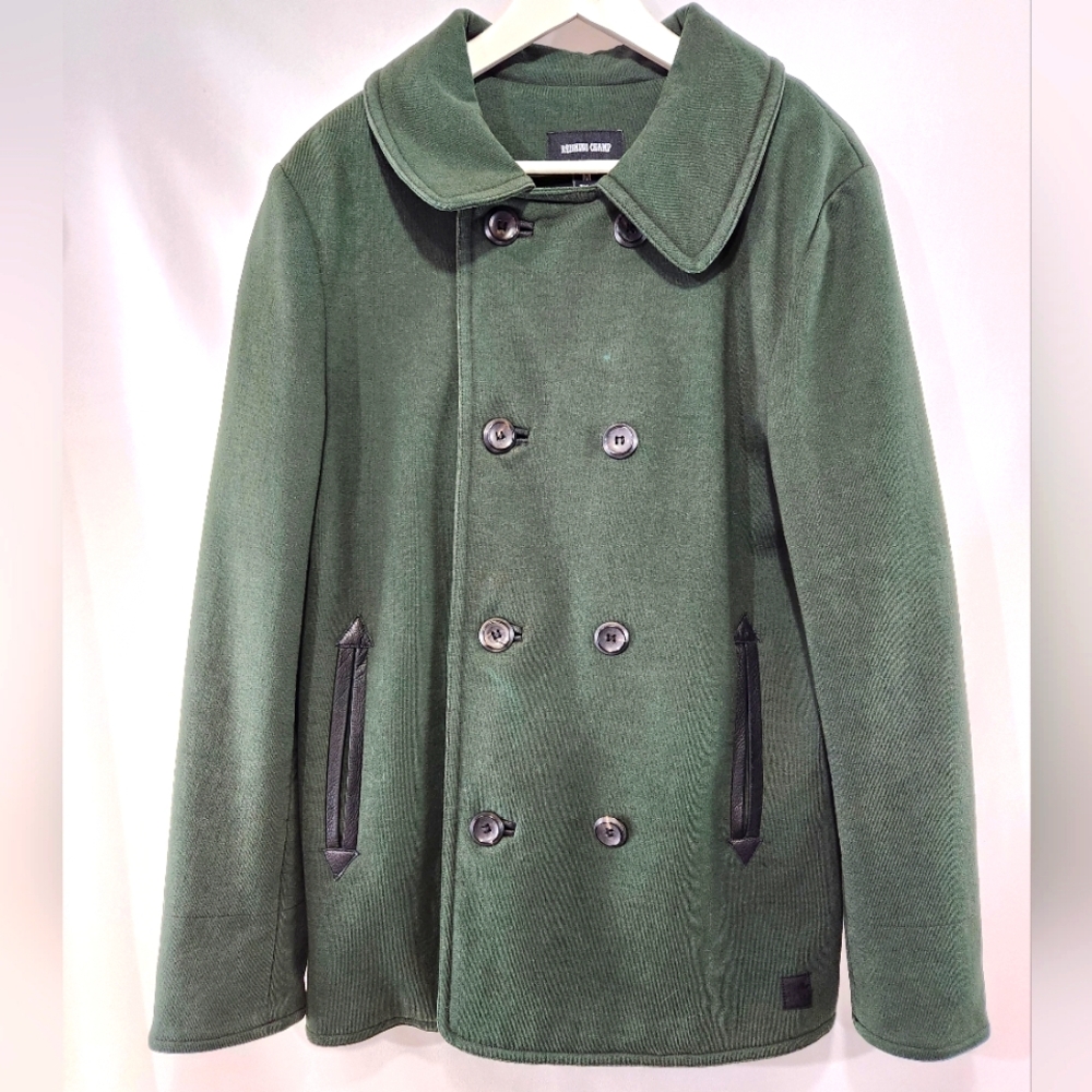 Gorgeous REIGNING CHAMP Forest Green Double Breasted Peacoat Made in Canada sz M